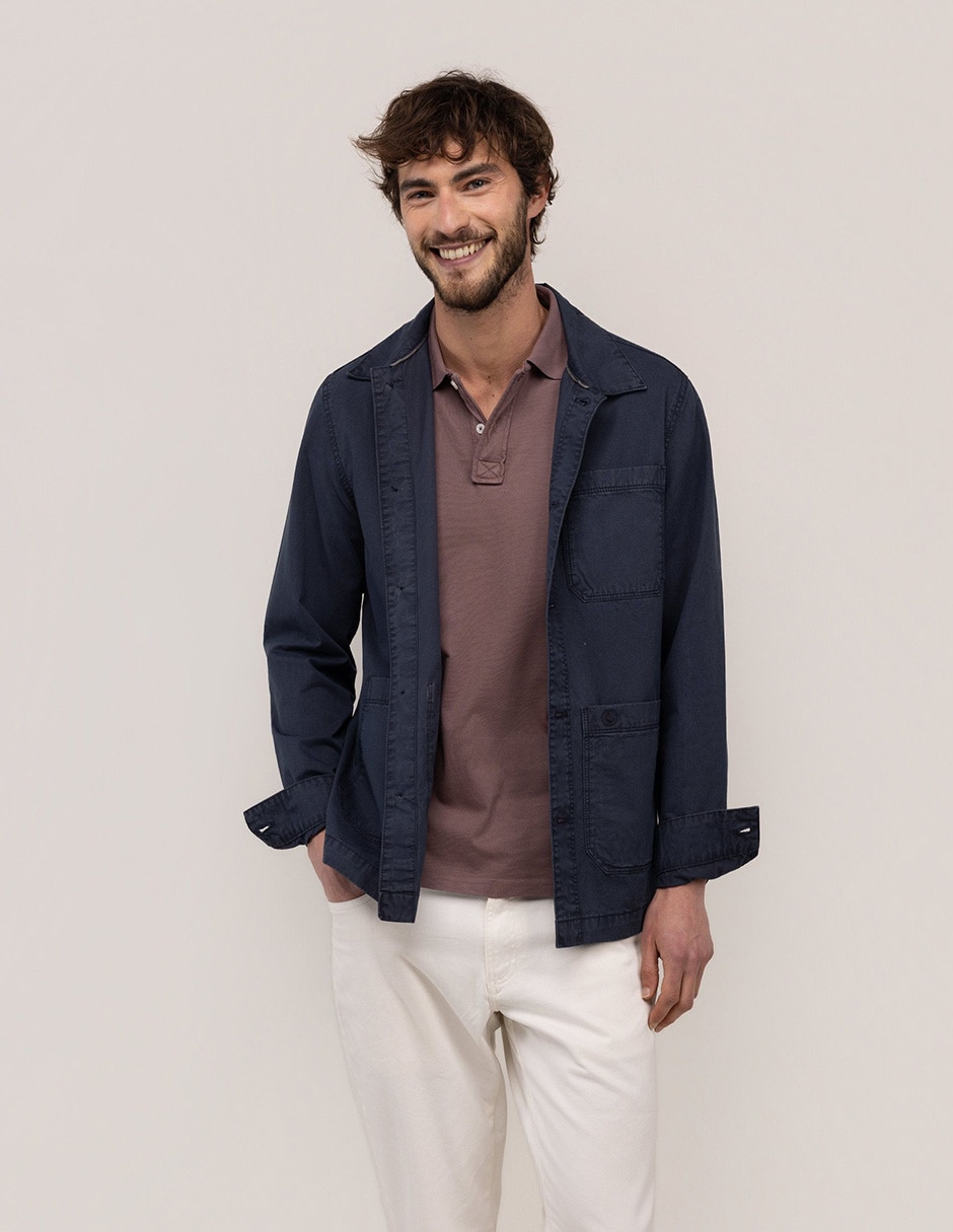 Camisa casual de algodón manga larga para hombre
