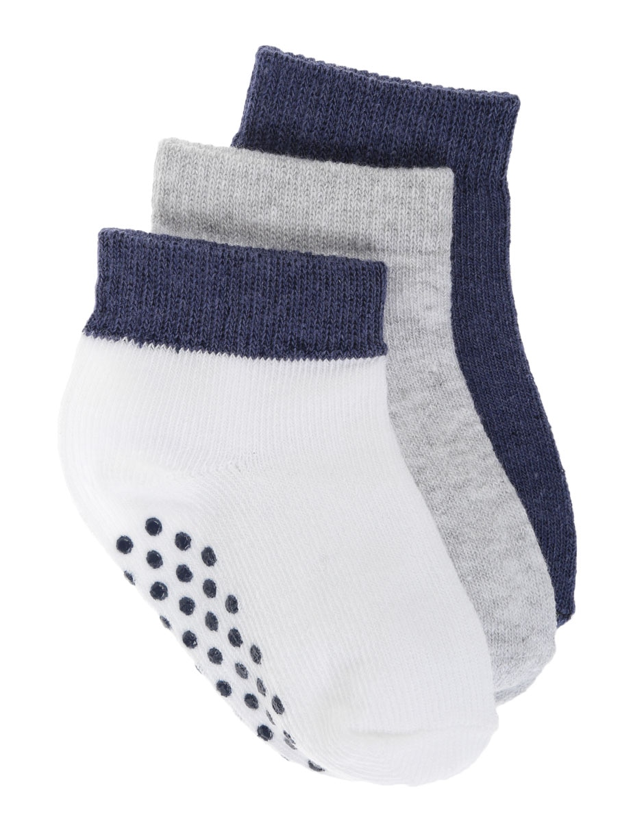 Set tín antiderrapante para bebé niño 3 pares Set tín antiderrapante para bebé niño 3 pares