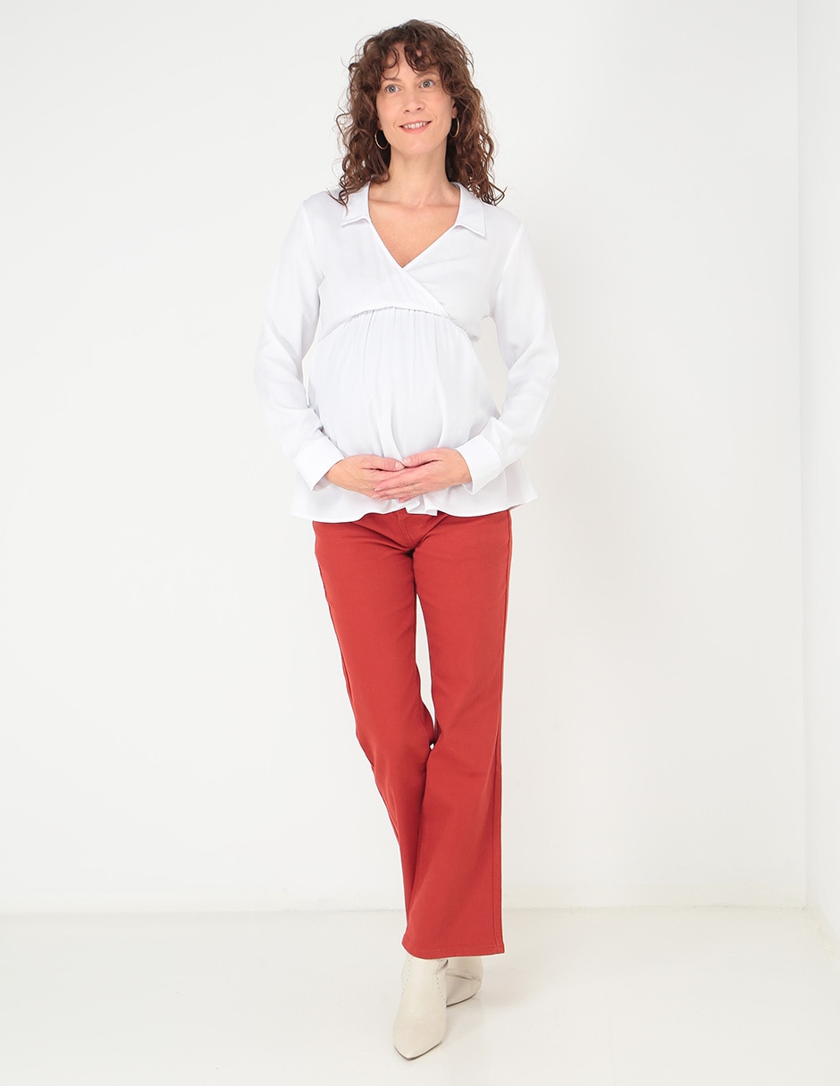 Jeans maternidad campana corte cadera 6