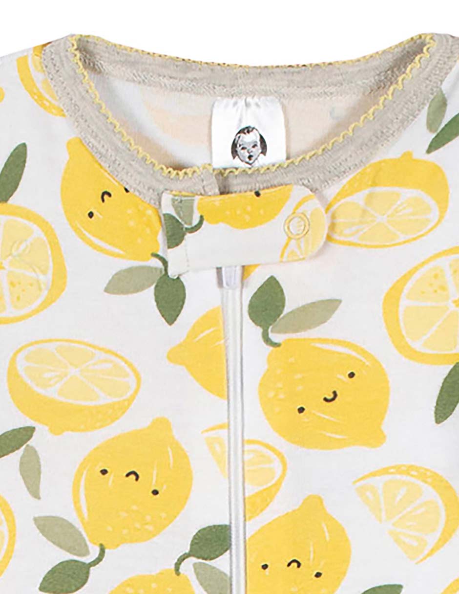 Mameluco Limones Y Flores de algodón para bebé