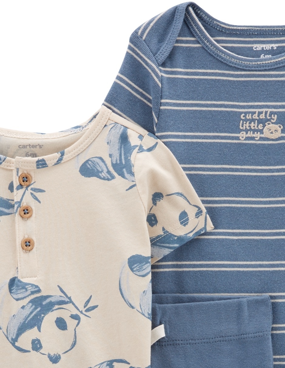 Conjunto Carter's de algodón para niño 3 piezas