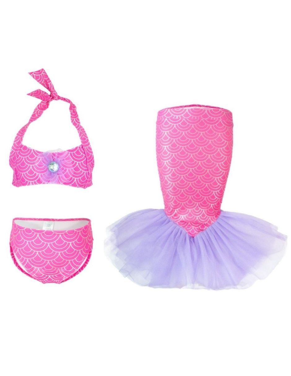 Traje de baño conjunto mermaids fancy scales sirena para bebé niña