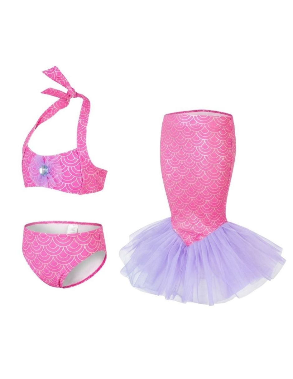 Traje de baño conjunto mermaids fancy scales sirena para bebé niña