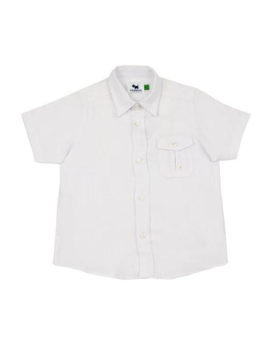Camisa casual de lino manga corta para bebé niño