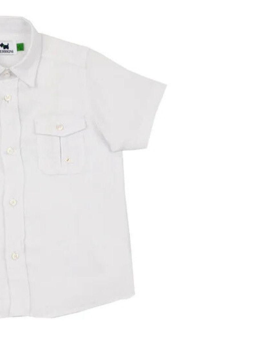 Camisa casual de lino manga corta para bebé niño 3