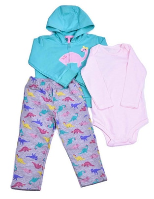 Conjunto de algodón para bebé niña 3 piezas Conjunto de algodón para bebé niña 3 piezas