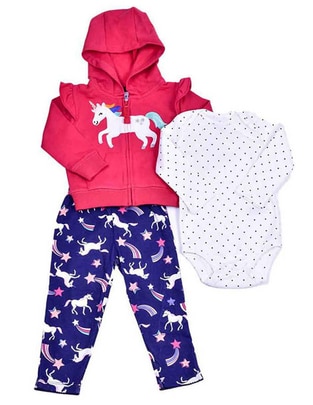 Conjunto de algodón para bebé niña 3 piezas Conjunto de algodón para bebé niña 3 piezas