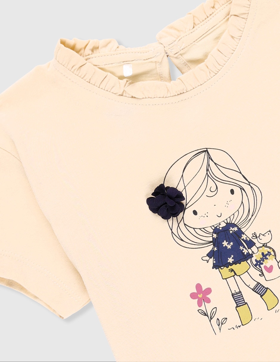 Playera manga corta para niña