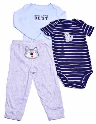 Conjunto de algodón para bebé niño 3 piezas Conjunto de algodón para bebé niño 3 piezas