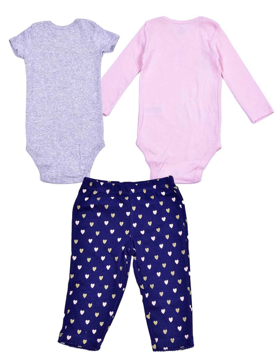 Conjunto de algodón para bebé niña 3 piezas 8