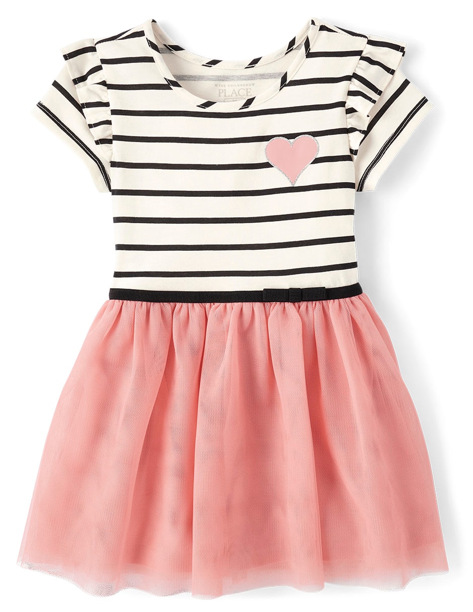 Vestido The Children's Place manga regular para bebé niña