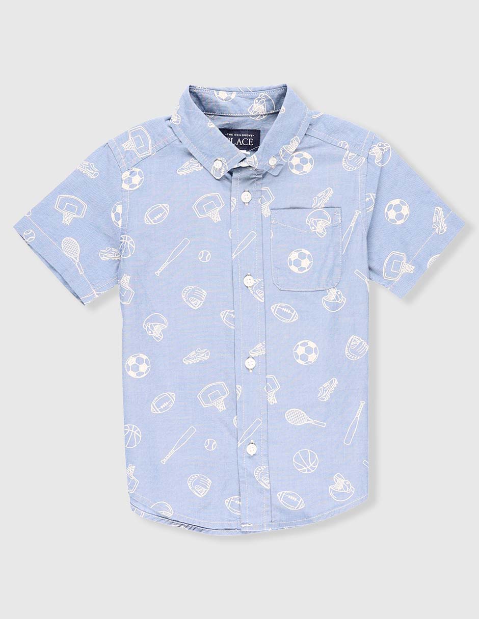 Camisa casual de algodón manga corta para niño 1