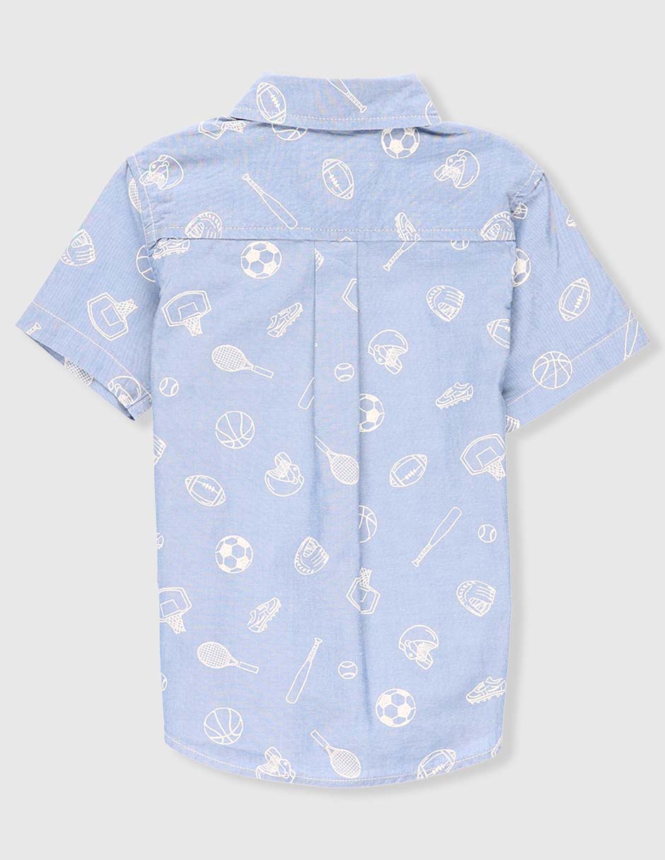 Camisa casual de algodón manga corta para niño 5