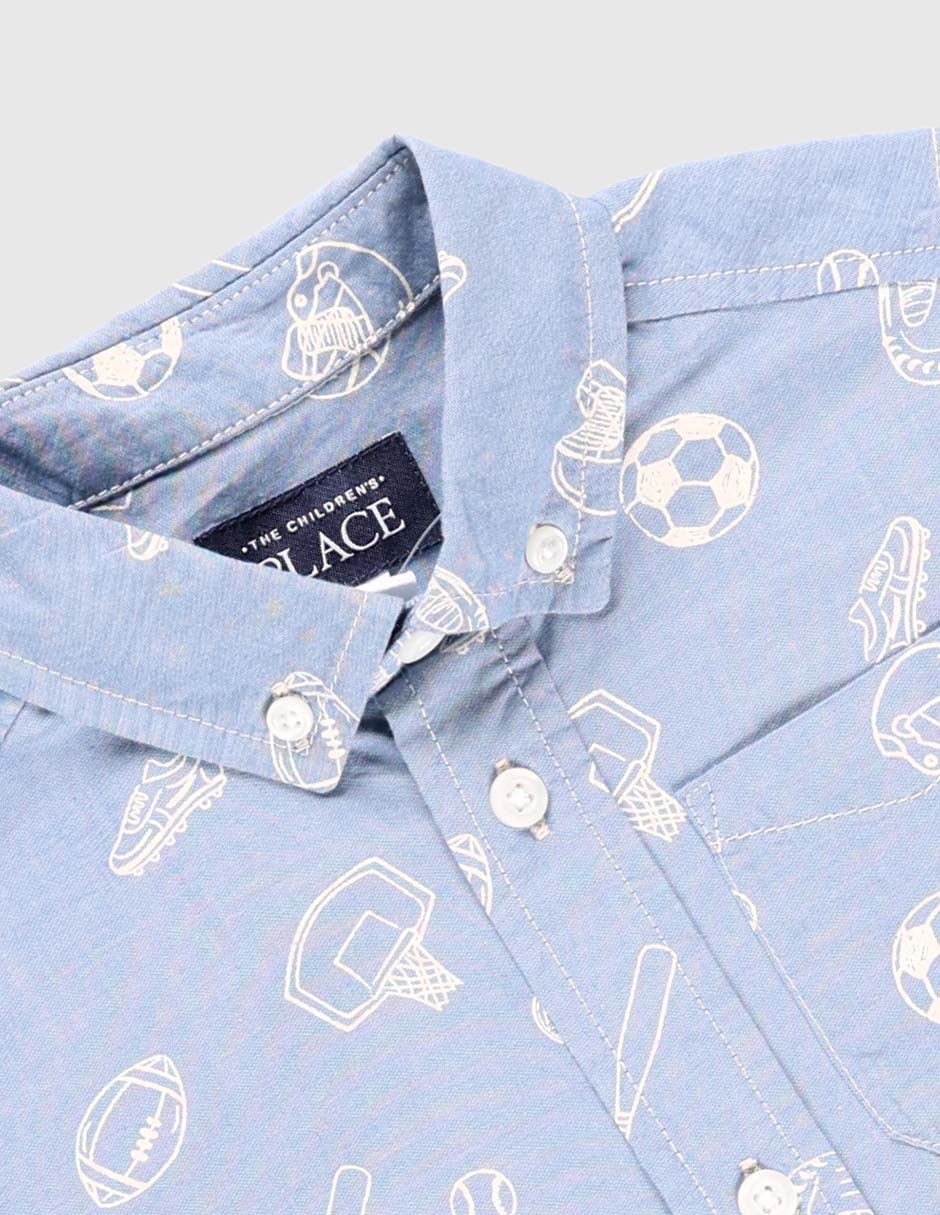 Camisa casual de algodón manga corta para niño 6