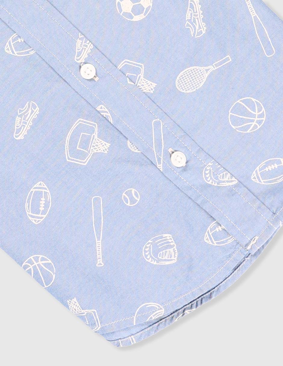 Camisa casual de algodón manga corta para niño 7