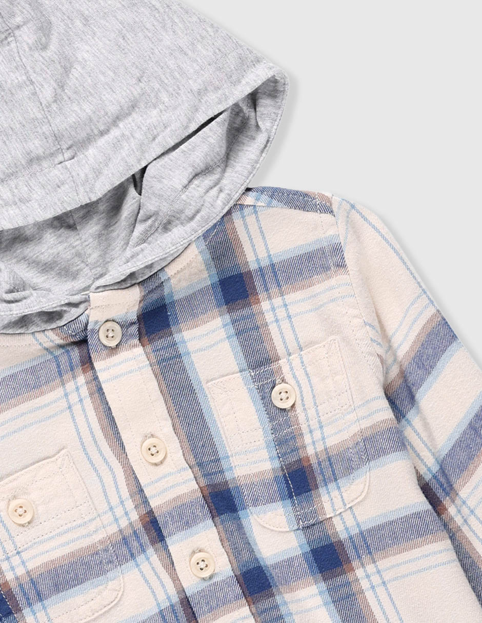 Camisa casual de algodón manga larga para bebé niño 6