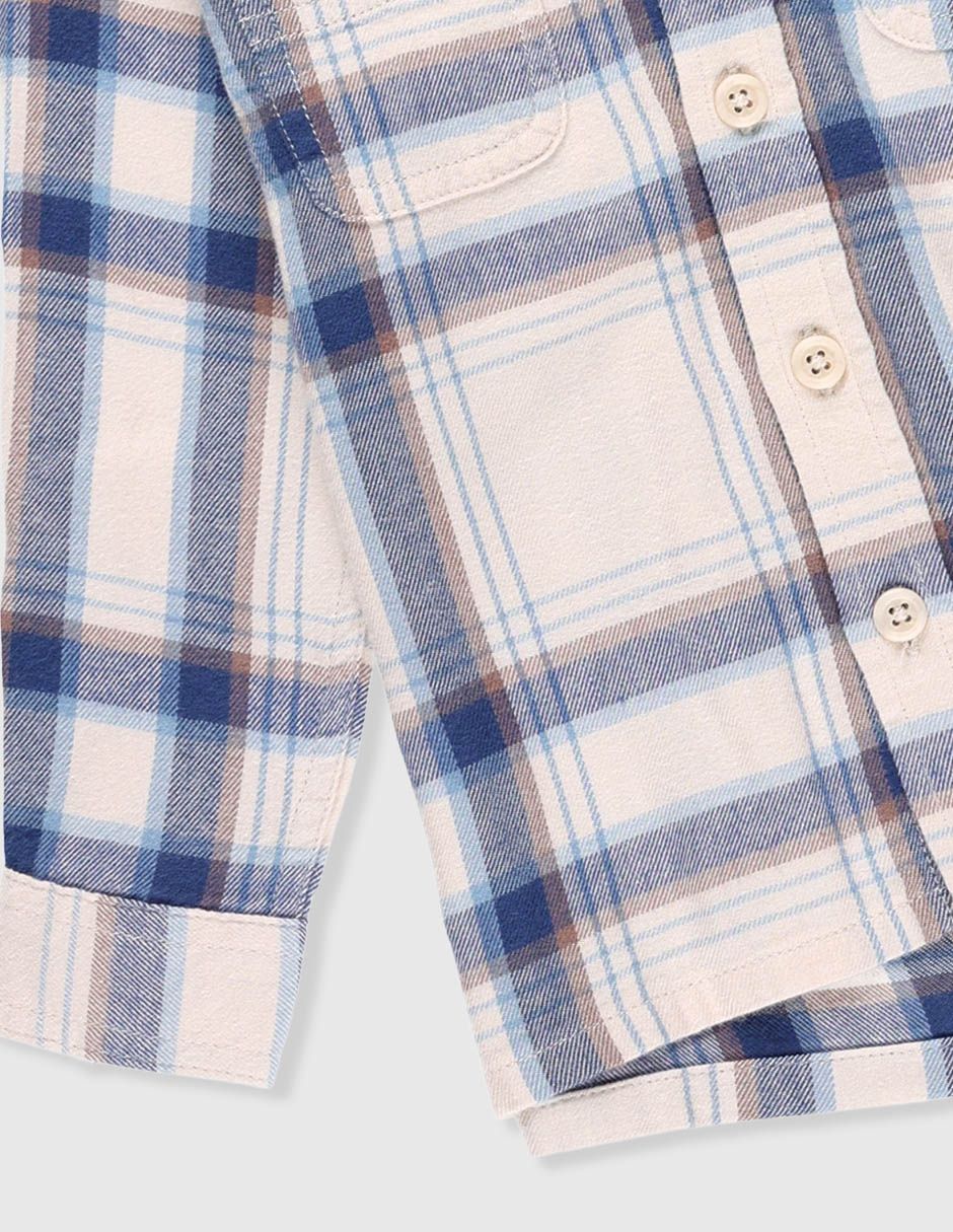 Camisa casual de algodón manga larga para bebé niño 7