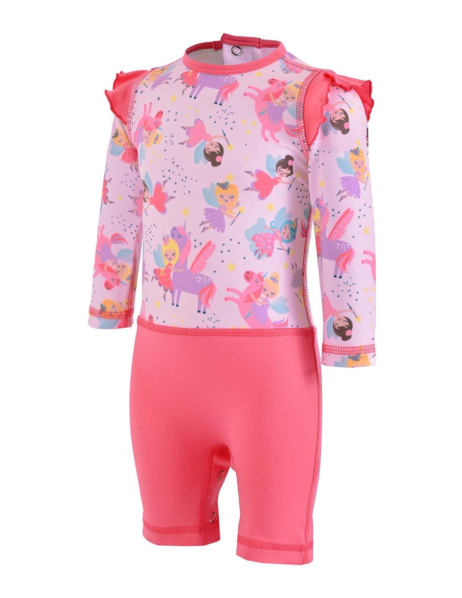 Wetsuit estampado bloques de color para niña 5
