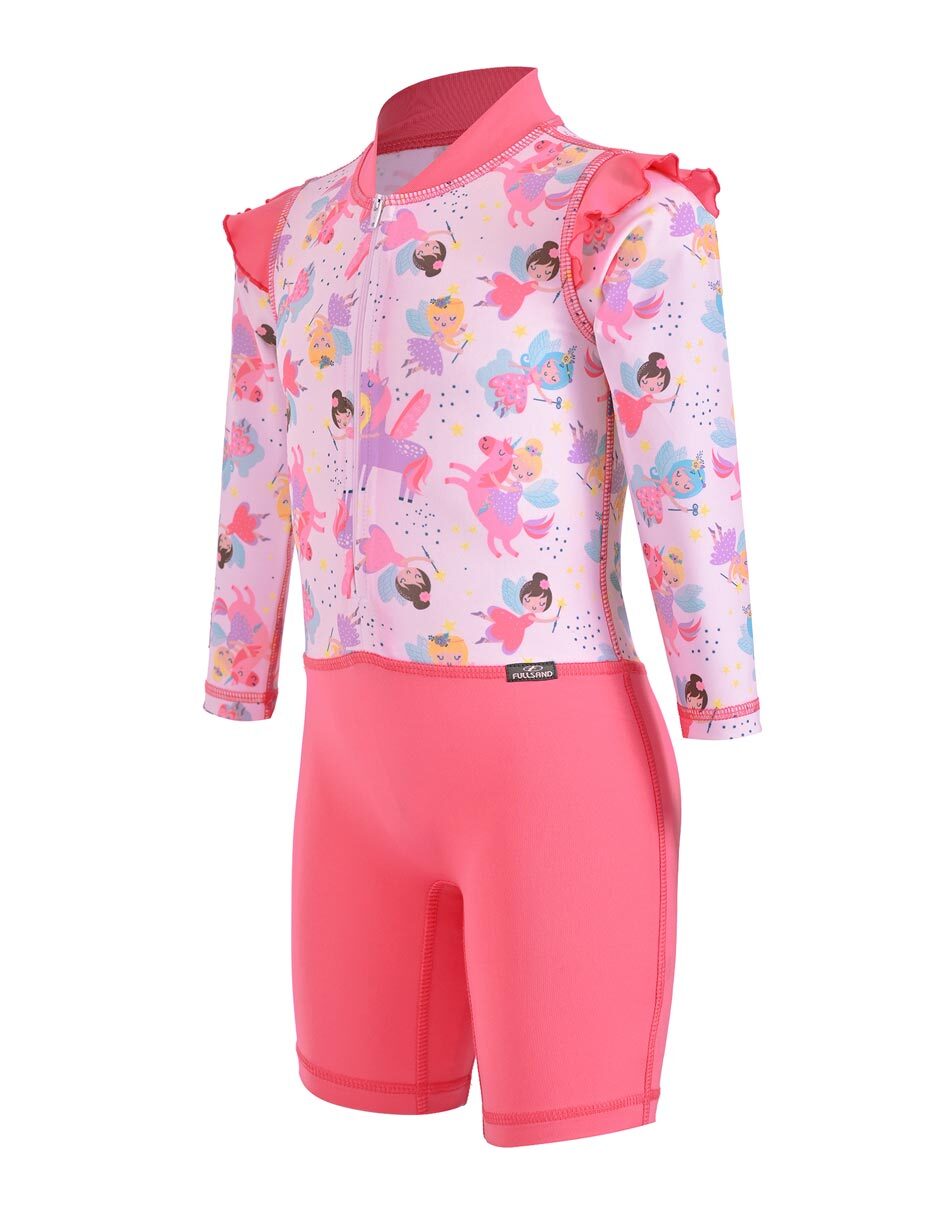 Wetsuit estampado bloques de color para niña 3