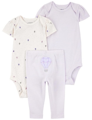 Conjunto de algodón para bebé niña 3 piezas Conjunto de algodón para bebé niña 3 piezas