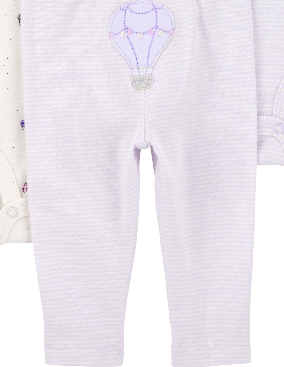 Conjunto de algodón para bebé niña 3 piezas 5