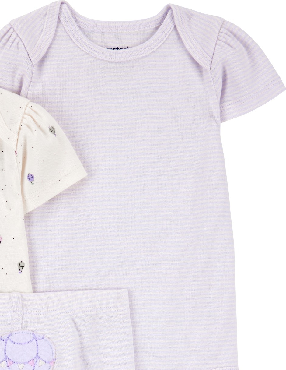 Conjunto de algodón para bebé niña 3 piezas 6