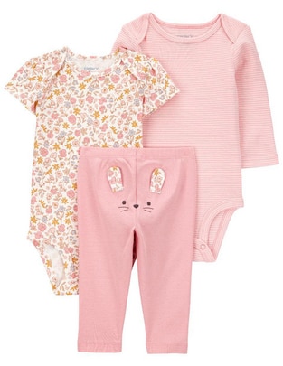 Conjunto de algodón para bebé niña 3 piezas