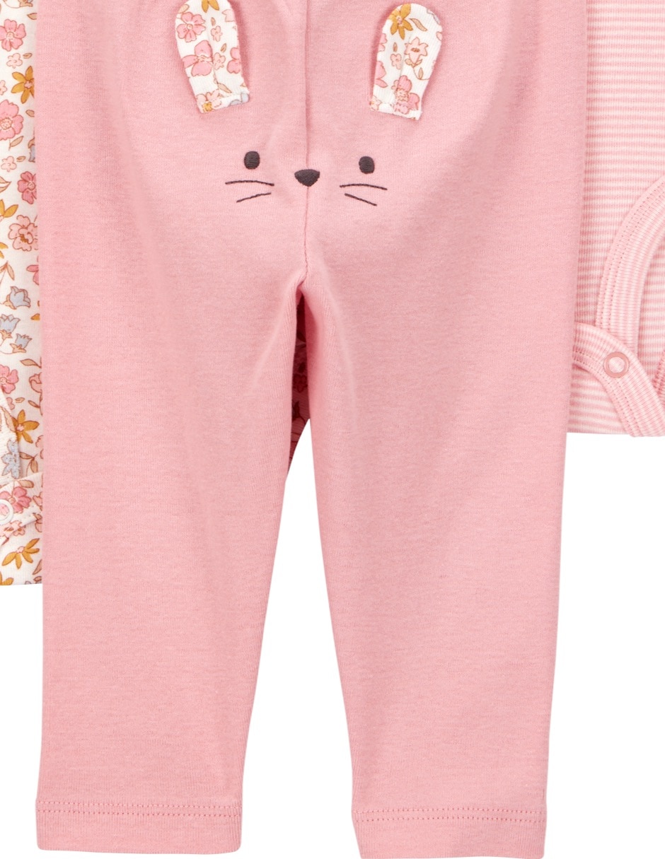 Conjunto de algodón para bebé niña 3 piezas 6
