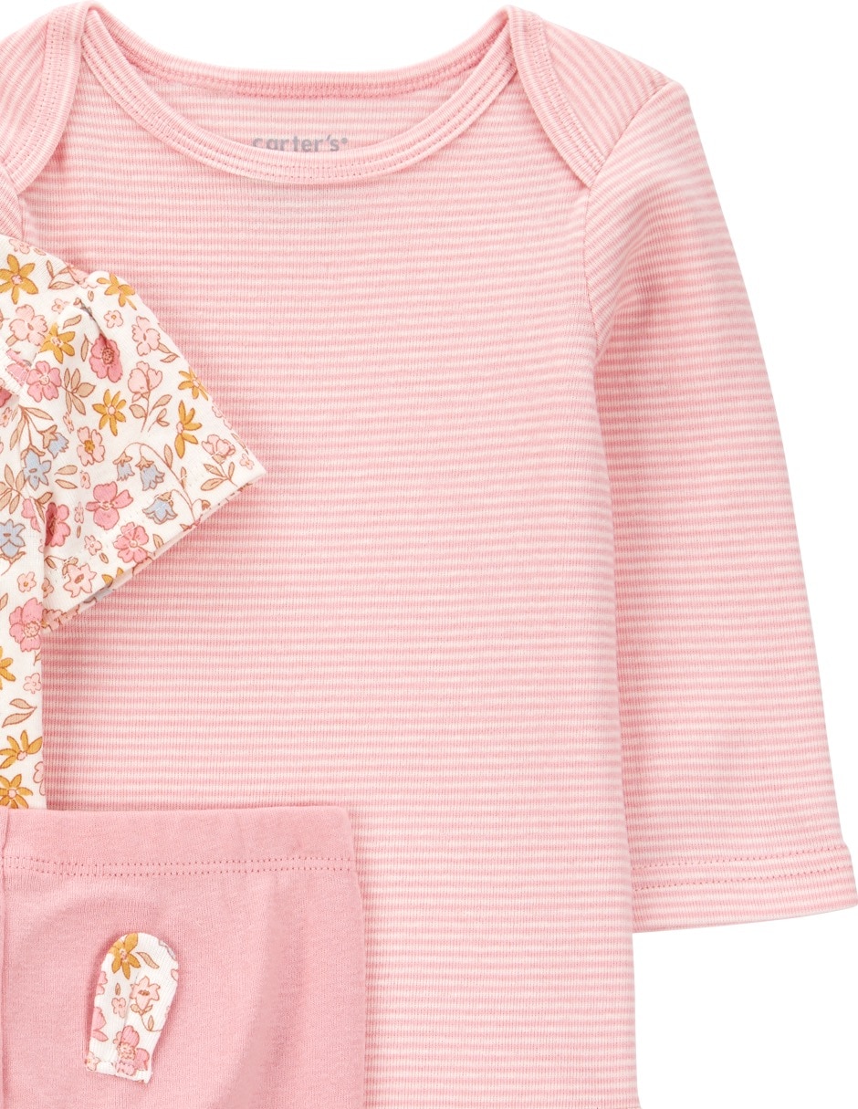 Conjunto de algodón para bebé niña 3 piezas 7