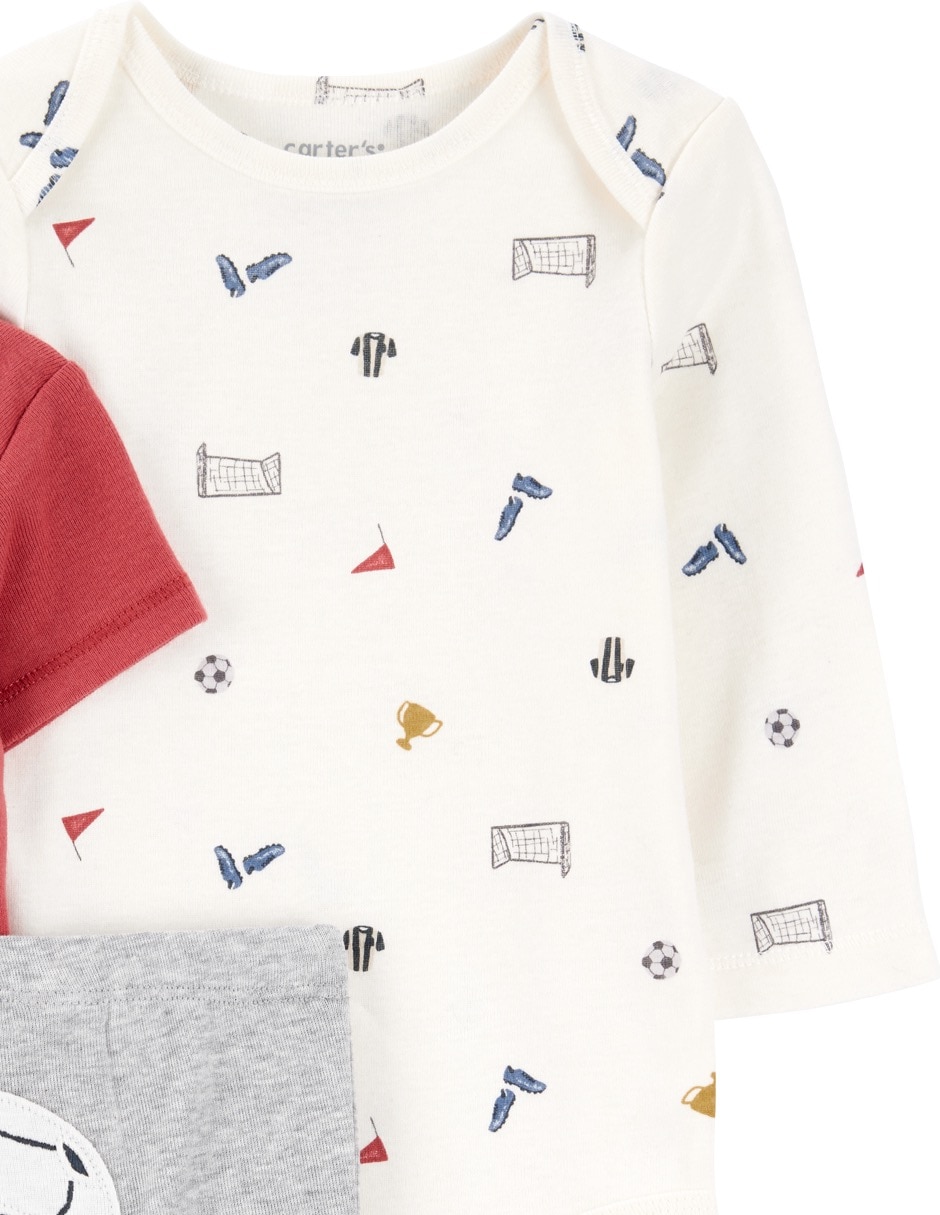 Conjunto de algodón para bebé niño 3 piezas 6
