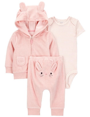 Conjunto de algodón para bebé niña 3 piezas