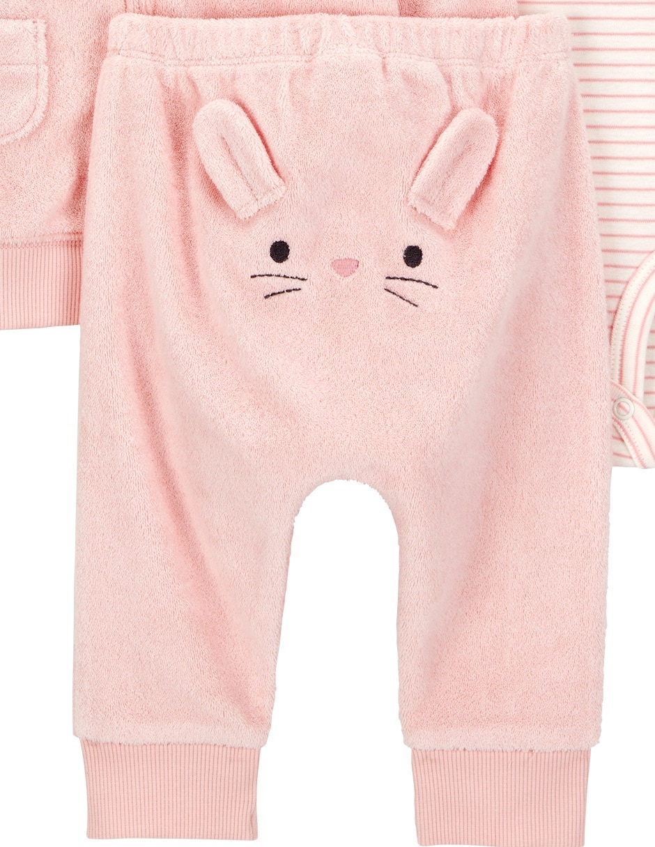 Conjunto de algodón para bebé niña 3 piezas 5