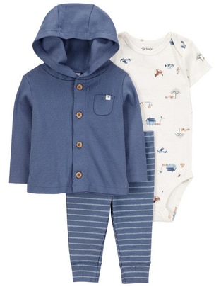 Conjunto de algodón para bebé niño 3 piezas Conjunto de algodón para bebé niño 3 piezas