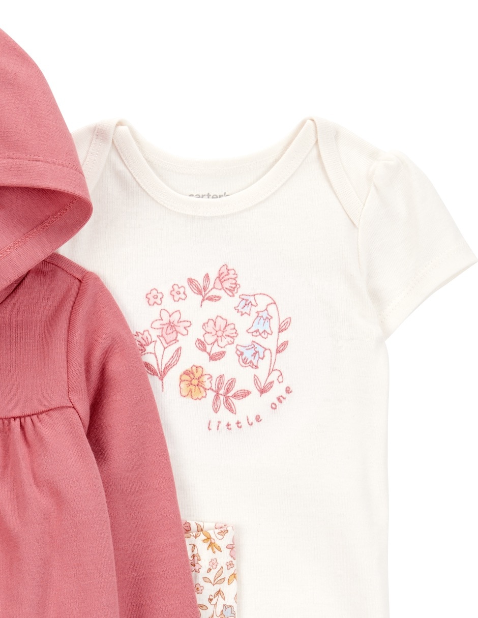 Conjunto de algodón para bebé niña 3 piezas 5
