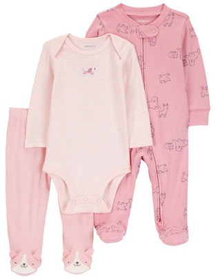 Conjunto de algodón para bebé niña 3 piezas