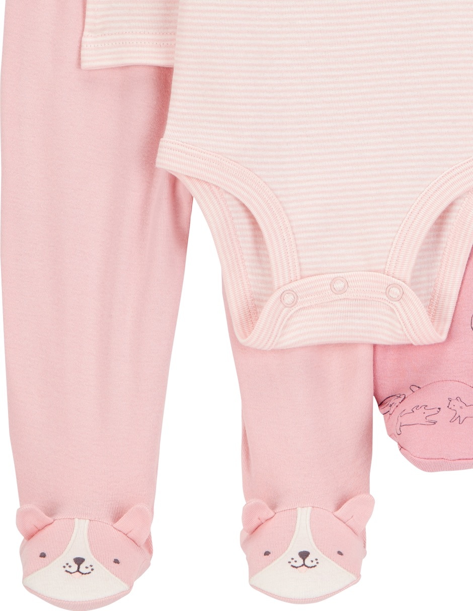 Conjunto de algodón para bebé niña 3 piezas 5