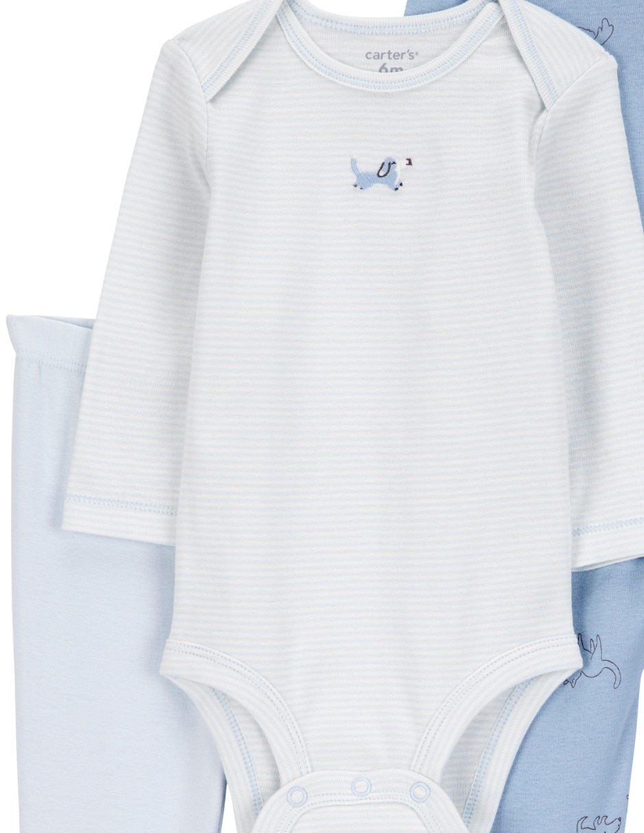 Conjunto de algodón para bebé niño 3 piezas 5