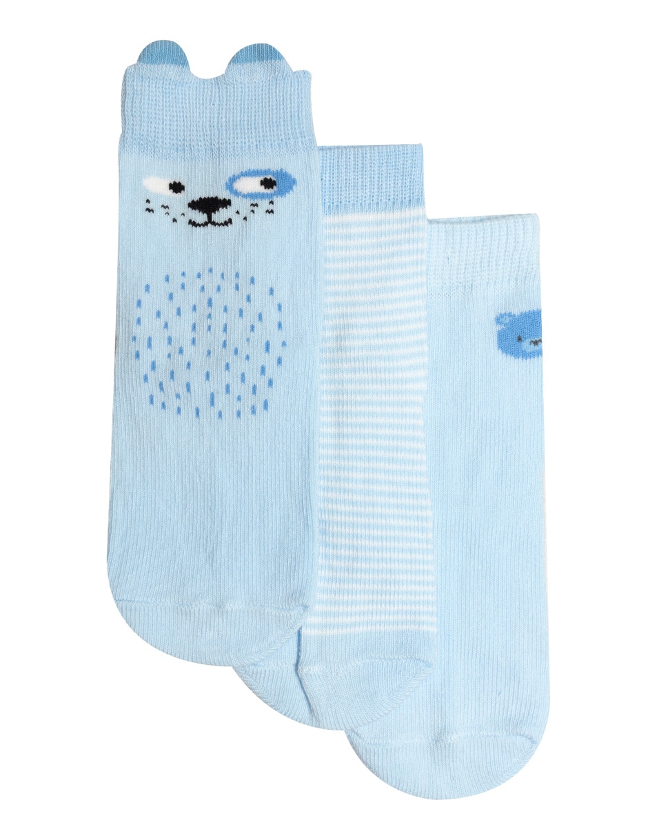 Set de tin de algodón para bebé niño 3 pares Set de tin de algodón para bebé niño 3 pares