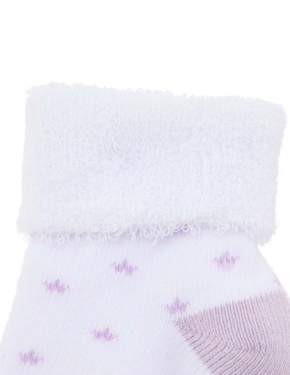 Set de tín antiderrapante Punto Blanco de algodón para bebé niña 8 pares