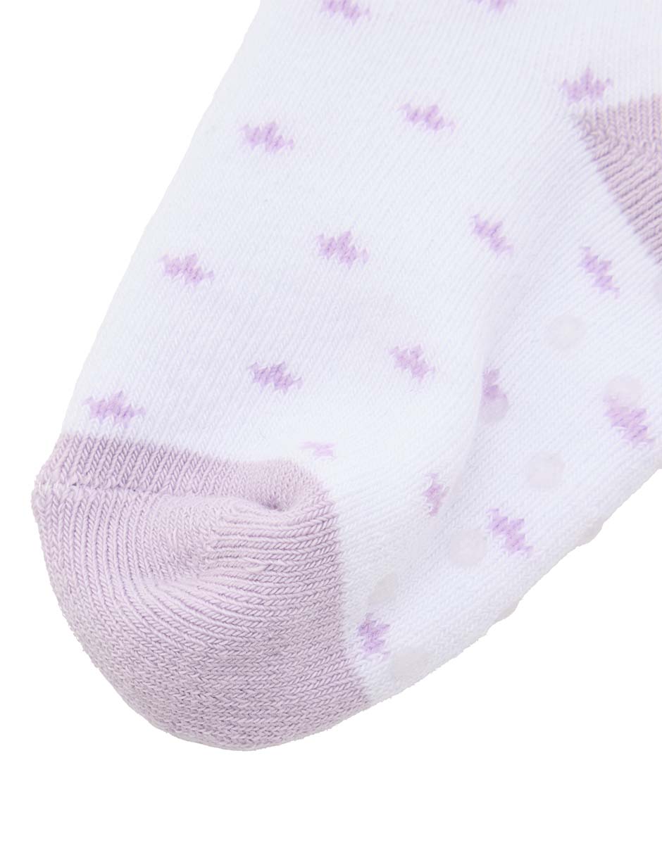 Set de tín antiderrapante Punto Blanco de algodón para bebé niña 8 pares