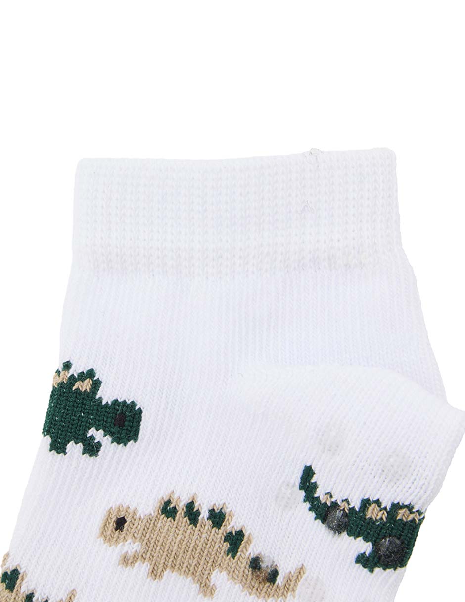 Set de tín antiderrapante Punto Blanco de algodón para bebé niño 3 pares