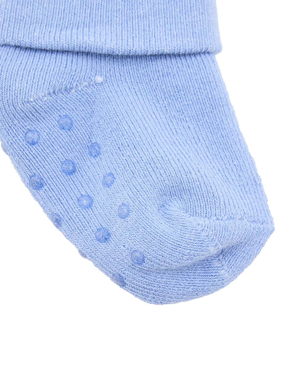 Set de tín antiderrapante Punto Blanco de algodón para bebé niño 3 pares