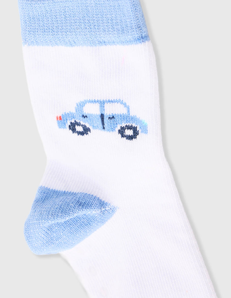 Set de calceta antiderrapante Punto Blanco de algodón para bebé niño 6 pares