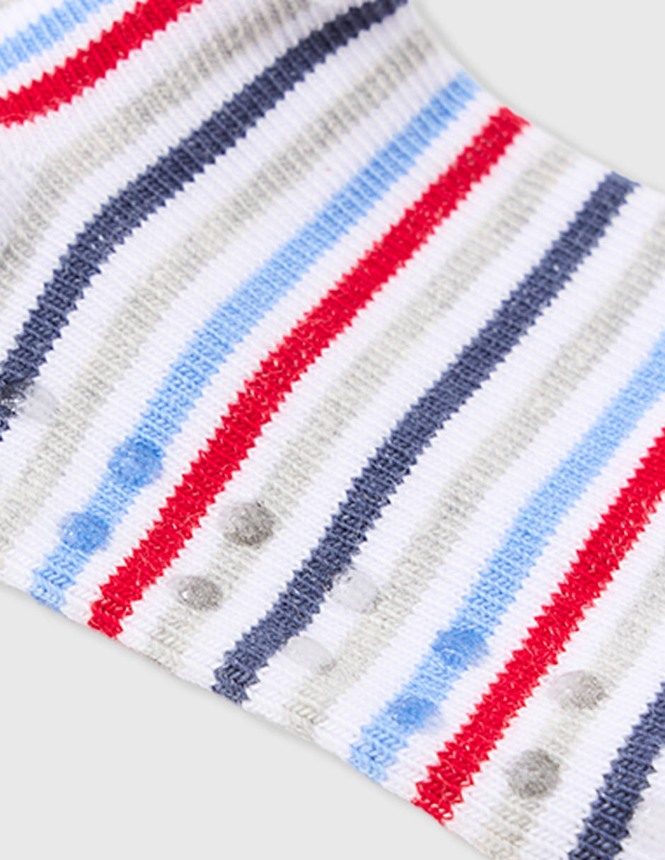 Set de calceta antiderrapante Punto Blanco de algodón para bebé niño 6 pares