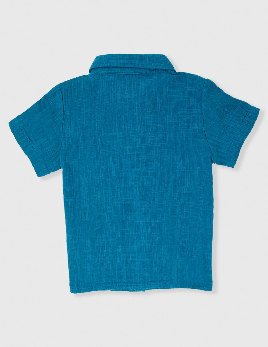 Camisa casual de algodón manga corta para bebé niño