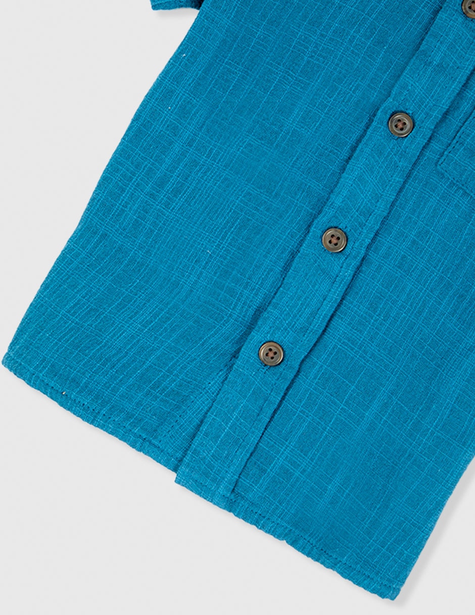 Camisa casual de algodón manga corta para bebé niño