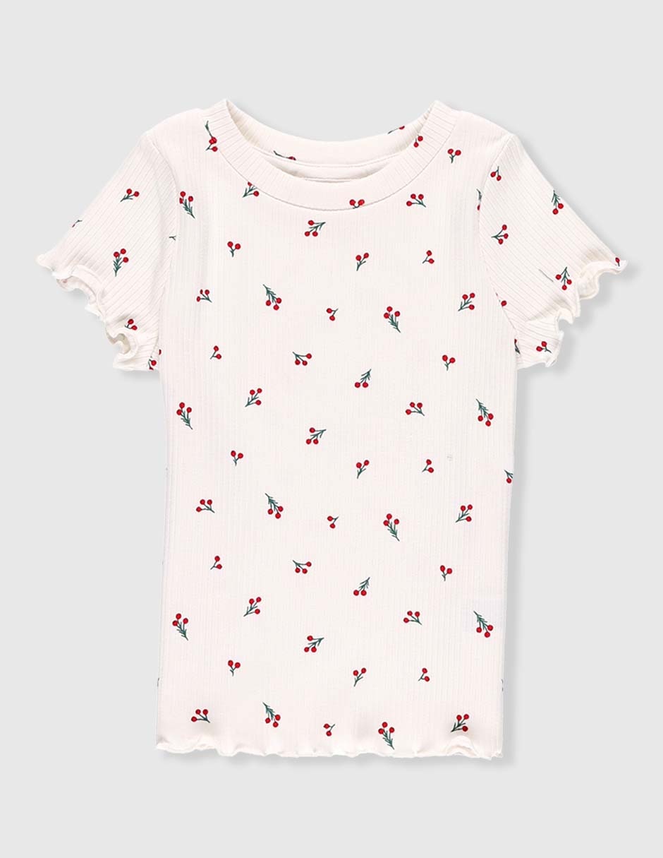 Playera Cat & manga corta para bebé niña