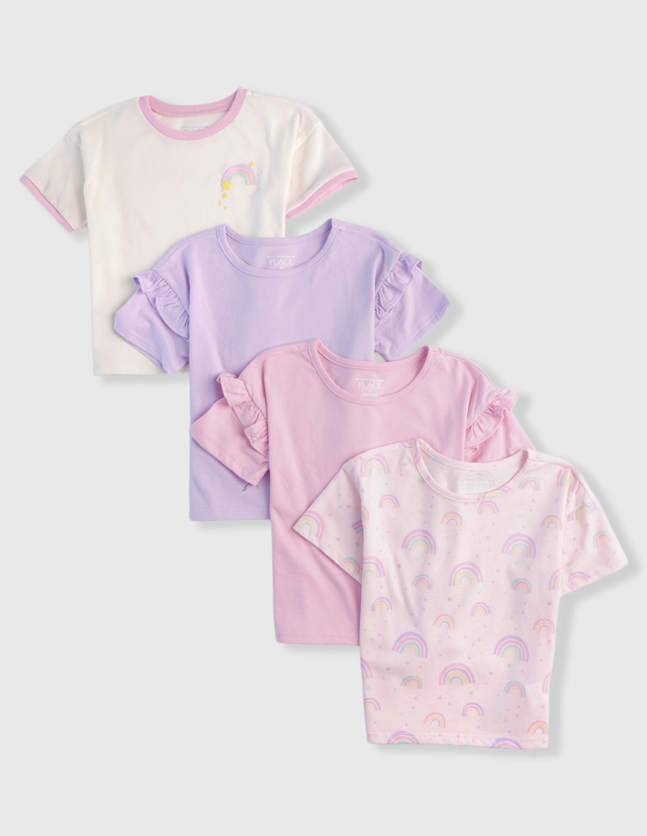 Set playera manga regular para niña Set playera manga regular para niña