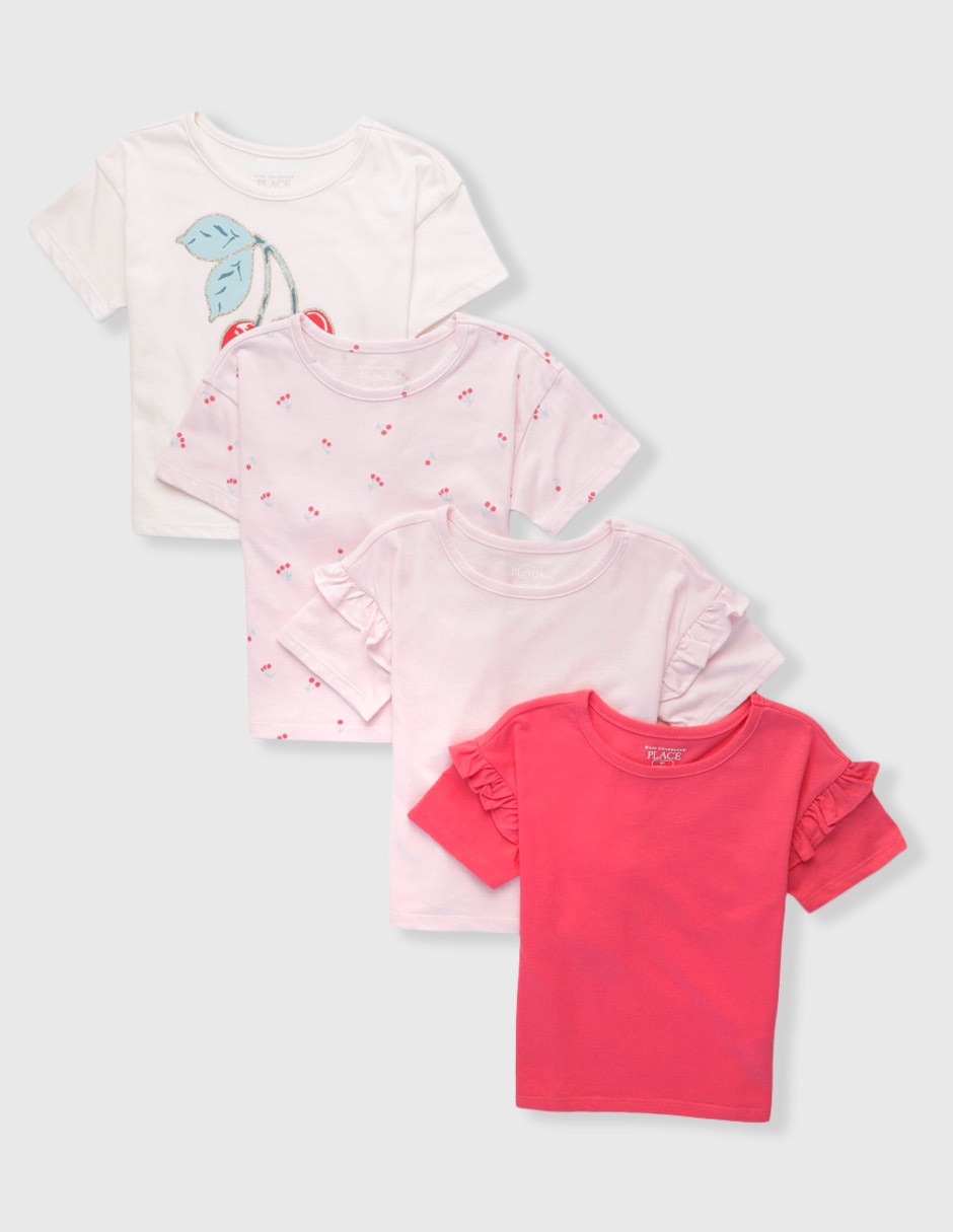 Set playera manga regular para niña Set playera manga regular para niña