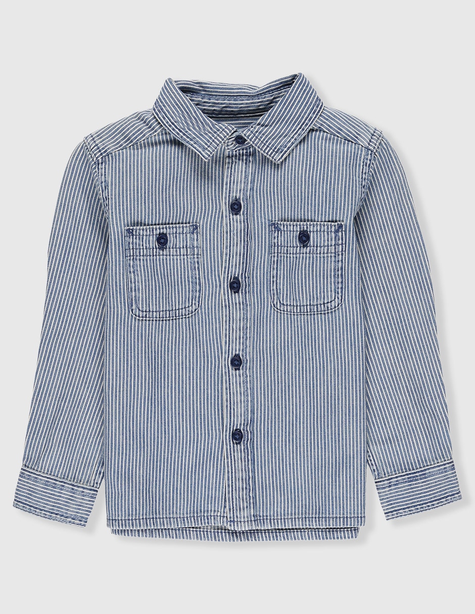 Camisa casual de algodón manga larga para bebé niño Camisa casual de algodón manga larga para bebé niño
